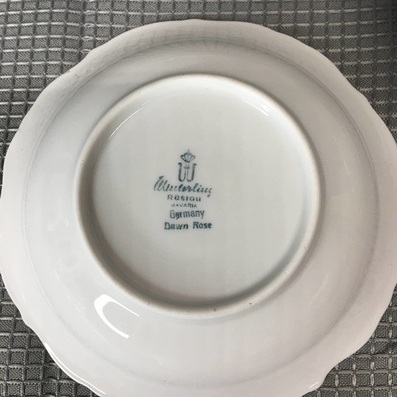 Set of 5 Vintage Winterling China Dawn Rose 5 1/2" Dessert/Sauce Bowls Gold Trim - Picture 14 of 16